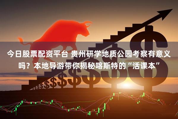 今日股票配资平台 贵州研学地质公园考察有意义吗？本地导游带你揭秘喀斯特的“活课本”